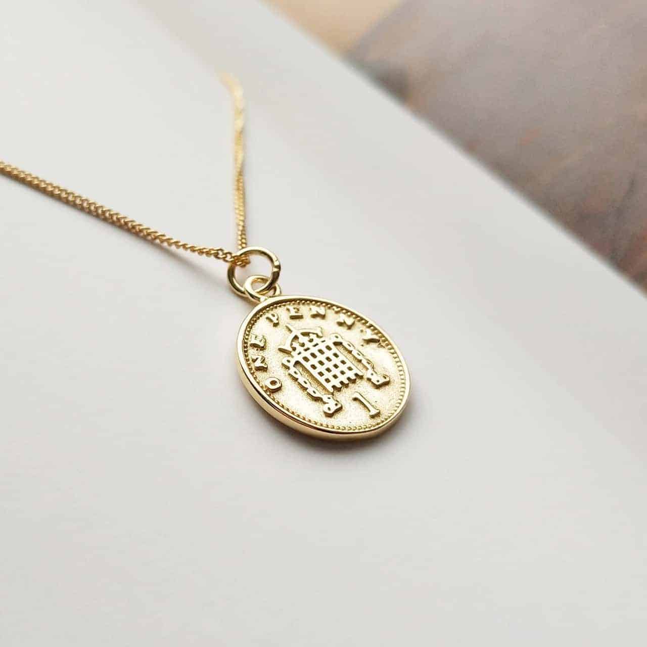 PENNY Necklace (925 Sterling Silver with 14K Gold Plating) - Dear Me